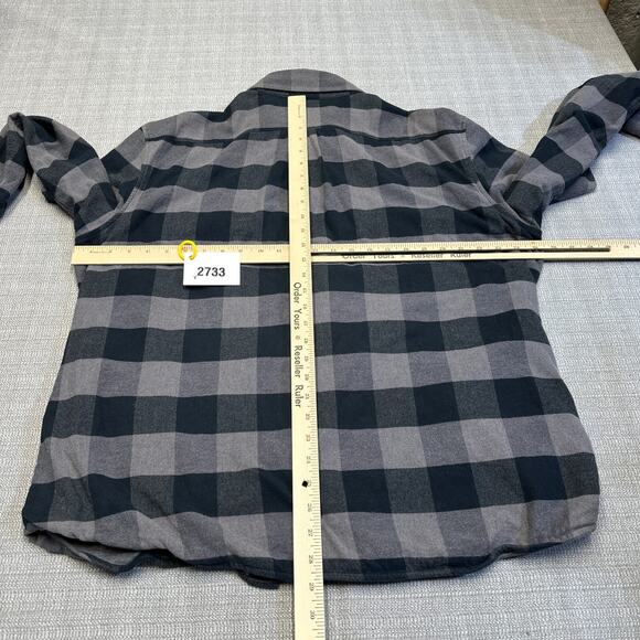 Vineyard Vines‎ Flannel Mens XL Heavyweight Shacket Grey Plaid Gorp - Picture 6 of 9